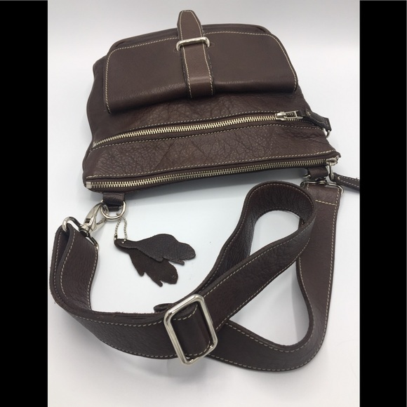 Roots Side Saddle Brown Leather Crossbody Bag - Picture 13 of 16